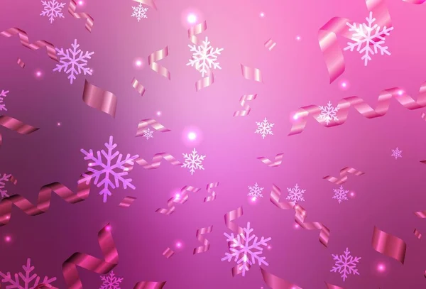 Light Pink Vector Pattern Christmas Style Colorful Illustration Christmas Simbols — Stock Vector
