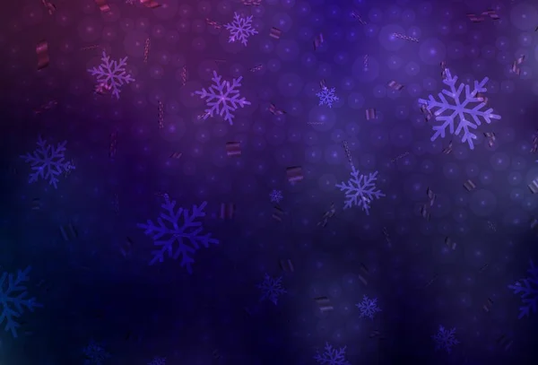 狂欢节风格的深紫色矢量模板 用渐变的圣诞球 雪花来说明 图书横幅的图案 — 图库矢量图片