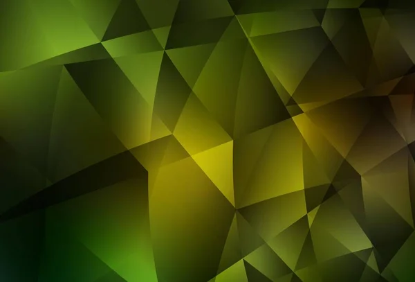 Dunkelgrüne Gelbe Vektordreieck Mosaik Vorlage Kreative Geometrische Illustration Origami Stil — Stockvektor