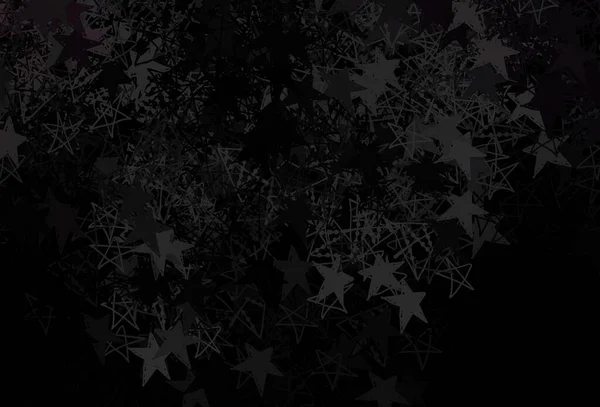 Tmavě Šedé Vektorové Pozadí Krásnými Sněhové Vločky Hvězdy Barevný Dekorativní — Stockový vektor