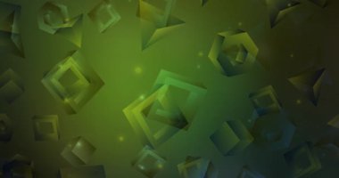 4K çokgen malzemelerle koyu yeşil video döngüsü.