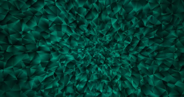Vidéo en boucle 4K vert foncé avec des matériaux polygonaux. — Video