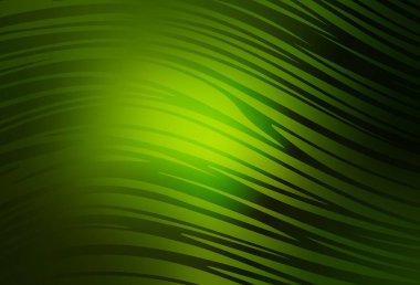 Eğri çizgileri olan koyu yeşil vektör arkaplan. Alnında çizgiler olan soyut bir çizim. Reklamınız için yepyeni tasarım..