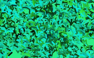 Küçük ve büyük yıldızlı koyu yeşil vektör arkaplan. Soyut şablondaki yıldızlarla dekoratif parlak illüstrasyon. Kozmik arkaplanlar için şablon.