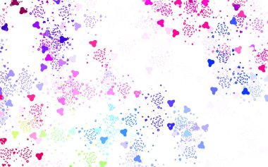 Karmaşık şekilli hafif çokrenkli vektör şablonu. Rastgele şekillerle soyut tarzda dekoratif tasarım. Duvar kağıtları için zarif tasarım.