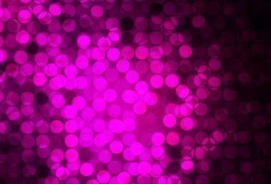 Kabarcıklı koyu pembe vektör arka planı. Soyut arka planda bulanık kabarcıklar ve renkli gradyan. Güzel web siteleri için desen.