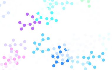 Yapay zeka kavramına sahip açık renkli vektör dokusu. Soyut şablondaki yapay zeka şekilleriyle parlayan illüstrasyon. Teklif verilerinin tanıtımı için akıllı tasarım.