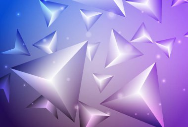 Açık pembe, çokgen şekilli mavi vektör deseni. Renkli üçgenli modern soyut illüstrasyon. Duvar kağıtları için zarif tasarım.