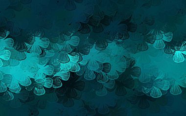 Koyu yeşil vektör çizimi ağaçlar, dallar. Çiçekli modern soyut illüstrasyon. İşiniz için en iyi tasarım..