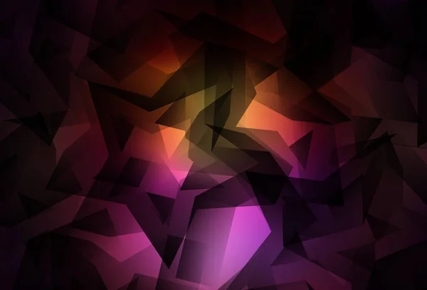 Dunkelrosa Gelber Vektor Abstraktes Polygonales Muster Bunte Abstrakte Illustration Mit — Stockvektor