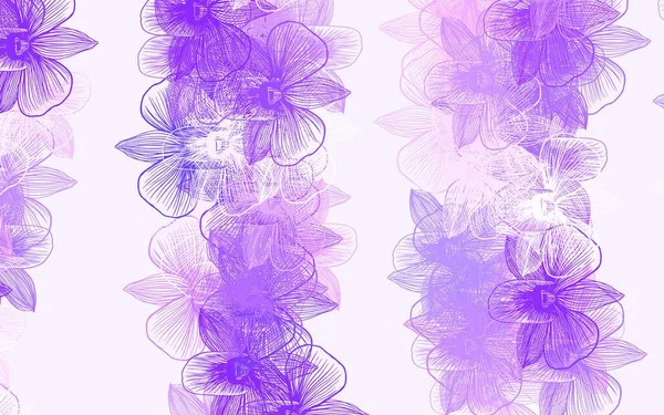 Light Purple Vektor Natürliche Kulisse Mit Blumen Moderne Abstrakte Illustration — Stockvektor