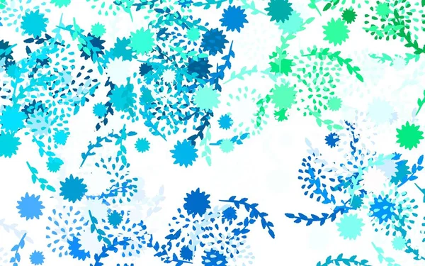 Hellgrüner Vektor Abstrakter Hintergrund Mit Blumen Abstrakte Illustration Mit Blumen — Stockvektor