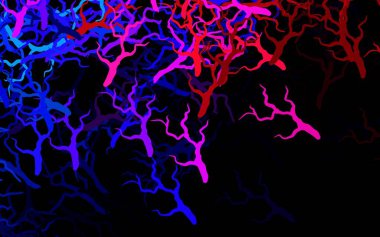 Koyu mavi, kırmızı vektör doğal arka plan yapraklar, dallar. Yaprakları ve dalları olan modern soyut illüstrasyon. Web sitesi yöneticileri ve tasarımları için desen.