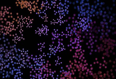 Koyu mavi, kırmızı vektör dokusu ve yapay zeka konsepti. Yapay zekanın bağlantı ve noktalarıyla soyut illüstrasyon. Zeka ve yenilik reklamları için şablon.