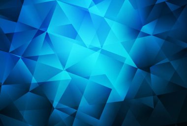 Koyu mavi vektör poligonal şablonu. Tamamen yeni bir renk illüstrasyon poligonal bir tarzda. İş tasarımınız için yeni stil.