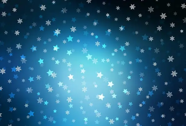 Dunkelblaues Vektorlayout Mit Hellen Schneeflocken Sternen Gradient Bunte Illustration Mit — Stockvektor
