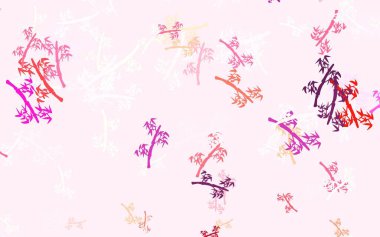 Açık Mavi, sarı vektör soyut arkaplan ve dallar. Yapraklar ve dallarla gösterişli soyut çizimler. Markan için şık bir model..