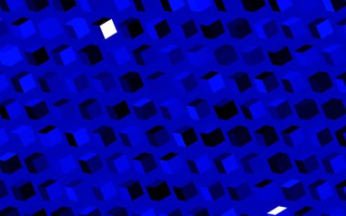 Çizgileri ve dikdörtgenleri olan koyu mavi vektör düzeni. Dikdörtgenleri ve kareleri olan güzel bir çizim. Reklamlar için desen.