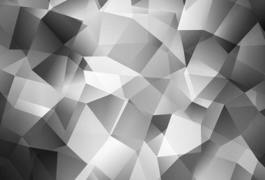 Açık Gri Vektör Çokgen arkaplanı. Origami stilinde gradyan ile yaratıcı geometrik illüstrasyon. Dizaynınız için üçgen desen.
