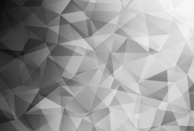 Light Gray vektör mozaik şablonu. Üçgenlerden oluşan parlayan çokgen çizimler. Arkaplanlarınız için desenli desen.