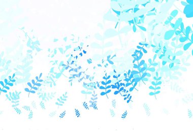 Yapraklı hafif BLUE vektör soyut tasarımı. Bulanık arka planda yaprakları olan eskiz karalamalar. Tasarımınız için yeni şablon.