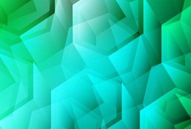 Renkli altıgenli açık yeşil vektör deseni. Bulanık yüzeyde renkli altıgenlerin çizimi. Reklamınız için bir kalıp, kitapçıklar.