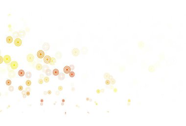 Açık yeşil, daire şekilli kırmızı vektör düzeni. Soyut arka planda bulanık kabarcıklar ve renkli gradyan. Fütürist reklamlar ve kitapçıklar için şablon.