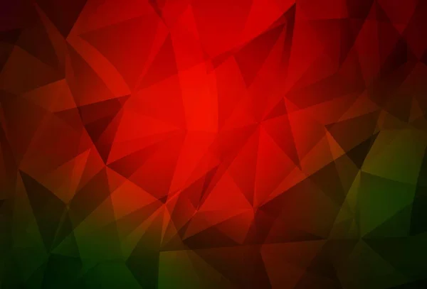 Dunkelgrünes Rotes Vektormosaik Bunte Abstrakte Illustration Mit Dreiecken Bestes Dreieckiges — Stockvektor