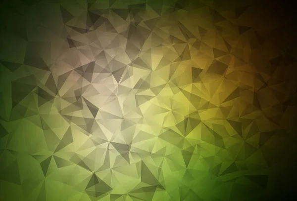 Modèle Polygonal Vecteur Vert Foncé Jaune Illustration Abstraite Scintillante Avec — Image vectorielle