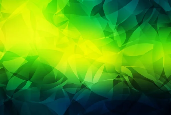 深绿色 黄色矢量抽象多边形模板 带有三角形的现代抽象图解 一个新的纹理为您的网站 — 图库矢量图片