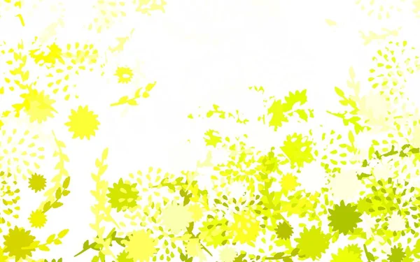 Luz Verde Vetor Amarelo Fundo Abstrato Com Flores Uma Elegante — Vetor de Stock