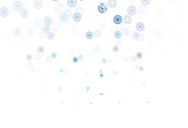 Çember şekilli açık mavi vektör düzeni. Bulanık yağmur damlaları olan soyut bir çizim. Reklamlar, broşürler için desen.