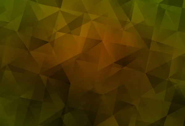 Dark Green Yellow Vector Abstract Polygonal Background Shining Colorful Illustration — Stock Vector