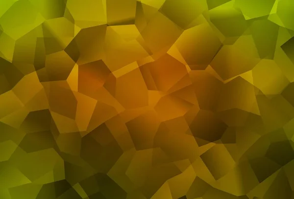 Temně Zelená Žlutá Vektorová Šablona Chaotickými Tvary Ilustrace Barevnými Tvary — Stockový vektor