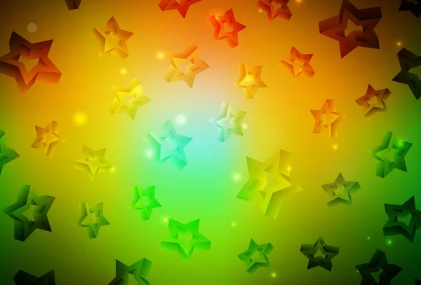 Σκούρο Πράσινο Κίτρινο Διάνυσμα Μοτίβο Αστέρια Των Χριστουγέννων Θολή Διακοσμητική — Διανυσματικό Αρχείο