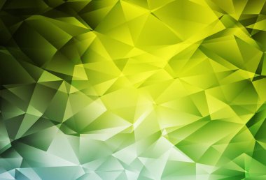 Açık yeşil, sarı vektör çokgen arka plan. Zarif üçgenleri olan soyut çizimler. Bir markanın arkaplanı için desen.