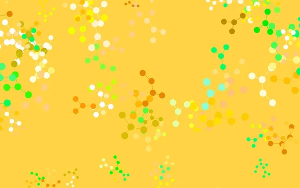 Hellgrüne Gelbe Vektorkulisse Mit Daten Künstlicher Intelligenz Leuchtende Illustration Mit — Stockvektor