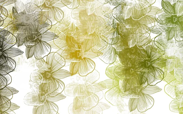 Hellgrüner Gelber Vektor Eleganter Hintergrund Mit Blumen Eine Elegante Helle — Stockvektor