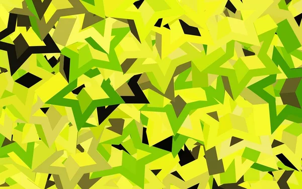 Verde Oscuro Diseño Vector Amarillo Con Líneas Triángulos Hermosa Ilustración — Archivo Imágenes Vectoriales