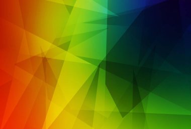 Çokgen biçimli koyu renkli vektör arkaplanı. Renkli üçgenlerin olduğu bir resim. Web siteniz için basit tasarım.