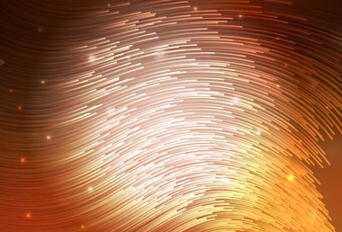 Bükülmüş çizgileri olan koyu turuncu vektör şablonu. Soyut ve gradyan renkte renkli çizimler. İşiniz için en iyi tasarım.