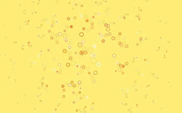 Světlo Oranžové Vektorové Pozadí Bublinami Krásná Barevná Ilustrace Rozmazanými Kruhy — Stockový vektor
