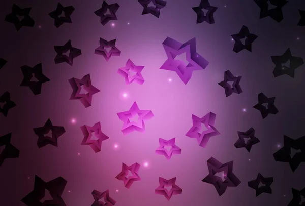 Layout Vetorial Rosa Escuro Com Estrelas Brilhantes Ilustração Abstrata Geométrica — Vetor de Stock