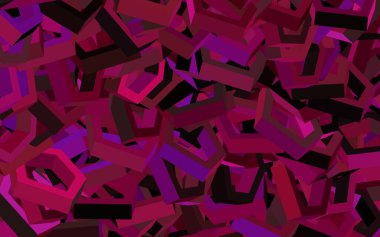 Renkli altıgenli koyu pembe vektör deseni. Altıgen tarzda ışıldayan soyut çizimler. İş ilanınız için tasarım.