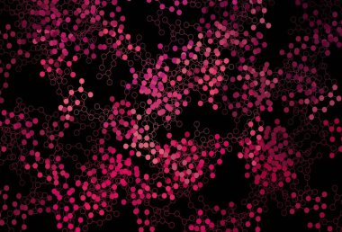 Yapay zeka kavramına sahip koyu pembe vektör dokusu. Soyut şablondaki yapay zeka şekilleriyle parlayan illüstrasyon. Bilim için desen, geleceksel tasarımlar..