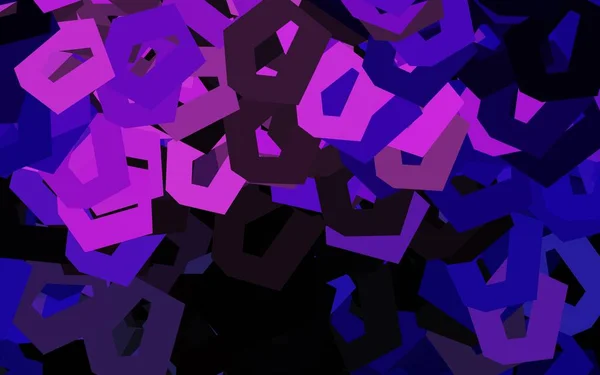 Mörk Rosa Vektor Mönster Med Färgglada Hexagoner Glitter Abstrakt Illustration — Stock vektor