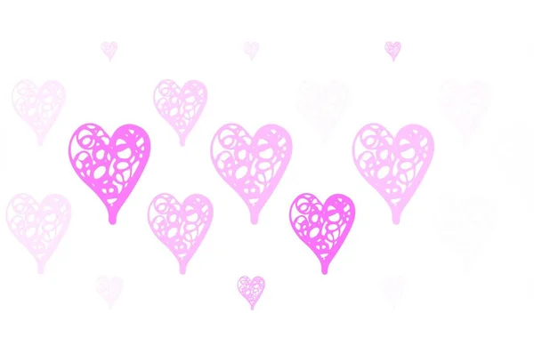 Ανοιχτό Ροζ Διάνυσμα Μοτίβο Πολύχρωμες Καρδιές Όμορφες Αφηρημένες Καρδιές Πολύχρωμο — Διανυσματικό Αρχείο