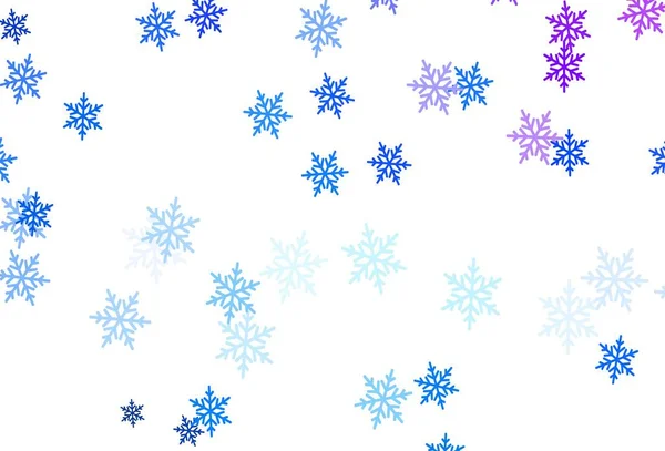 Rosa Claro Patrón Vector Azul Con Copos Nieve Navidad Estrellas — Archivo Imágenes Vectoriales