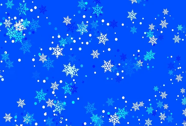 Heller Blauer Vektorhintergrund Mit Schönen Schneeflocken Bunte Dekoration Weihnachtlichen Stil — Stockvektor
