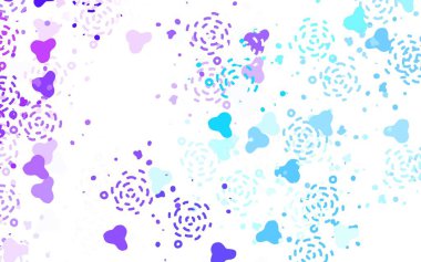 Açık pembe, soyut şekilli mavi vektör dokusu. Renkli rastgele şekillerle modern soyut illüstrasyon. Duvar kağıtları için zarif tasarım.